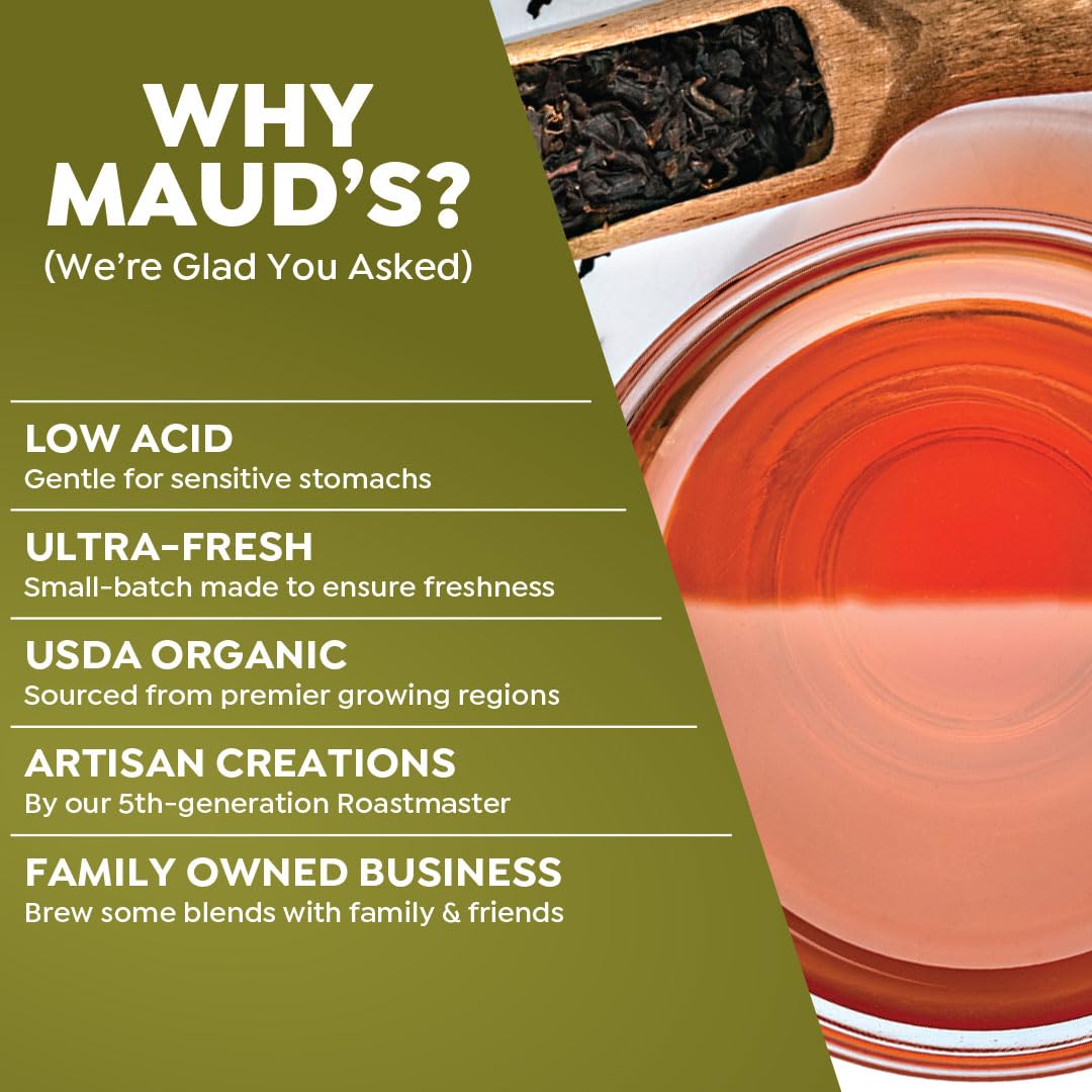 Maud's Decaf Chai Pods spices closeup reveals cinnamon and ginger notes.