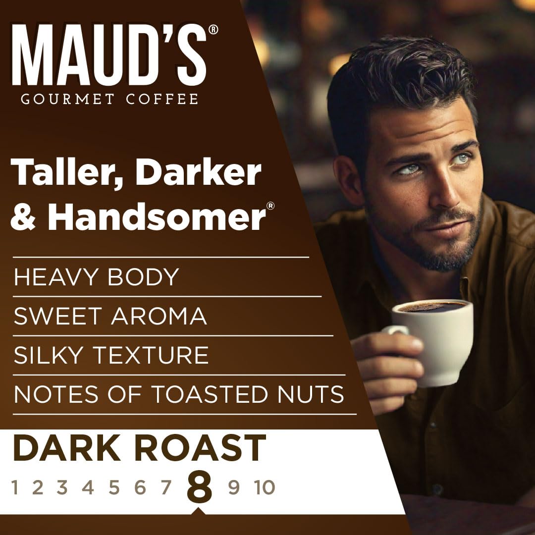 Maud's fair-trade single-origin Arabica coffee pods, ensuring ethical sourcing and rich aroma.