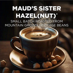 MAUD'S Hazelnut aroma close-up, suggesting rich, nutty notes in every cup.