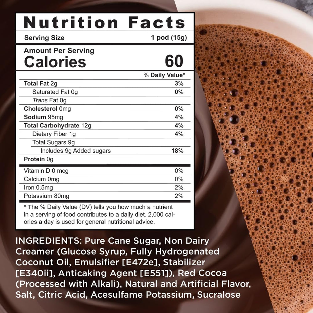Maud's hot chocolate pod brewed easily in Keurig-style brewers.