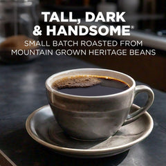 Maud's instant coffee cup shown hot, perfect for fast daily brew.
