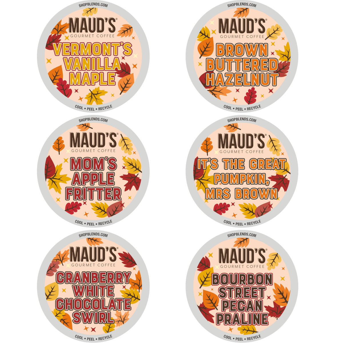 Maud's It’s Fall Y’all coffee pods assortment in a box, ideal for seasonal variety.