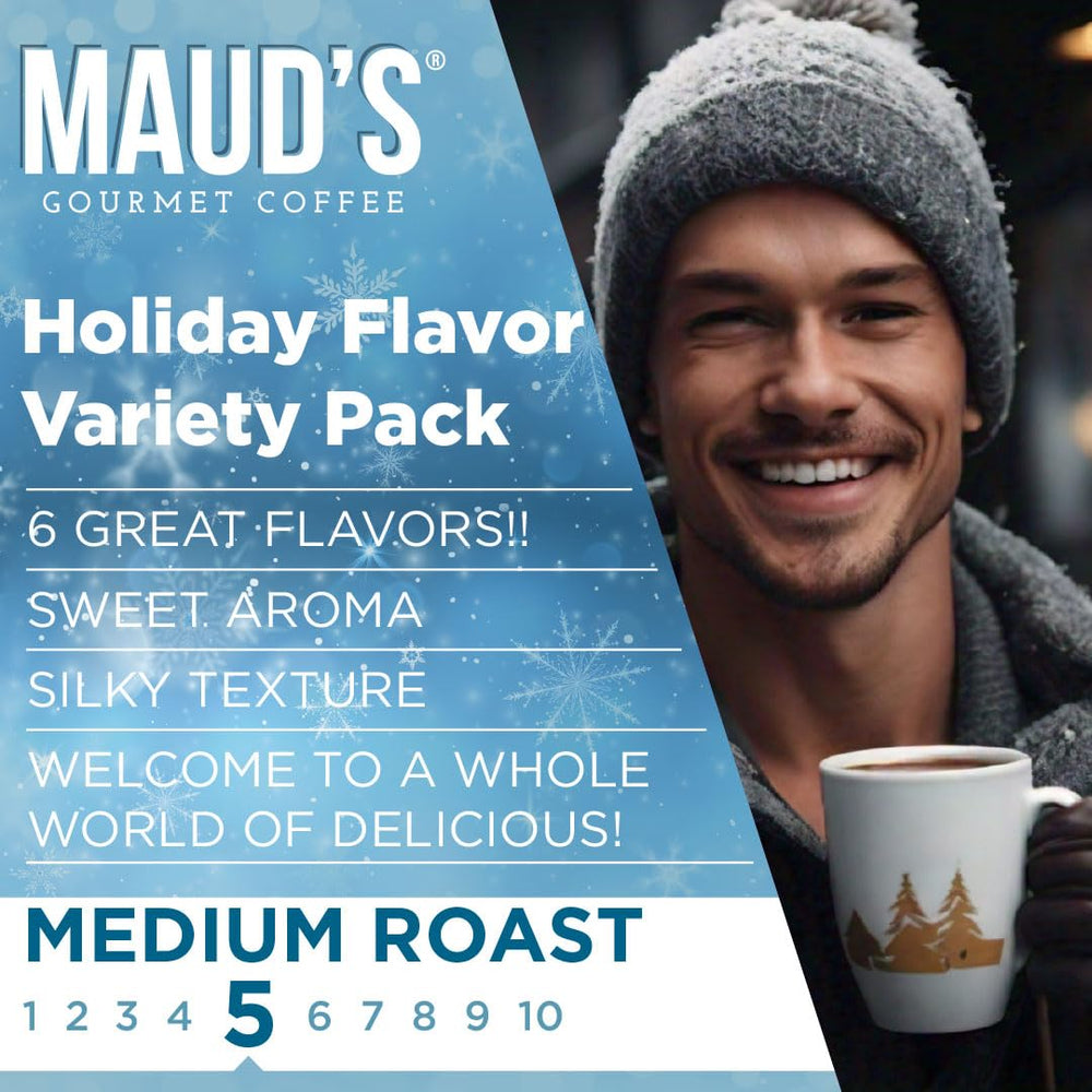 Maud's medium roast 100% Arabica coffee pods for daily use.