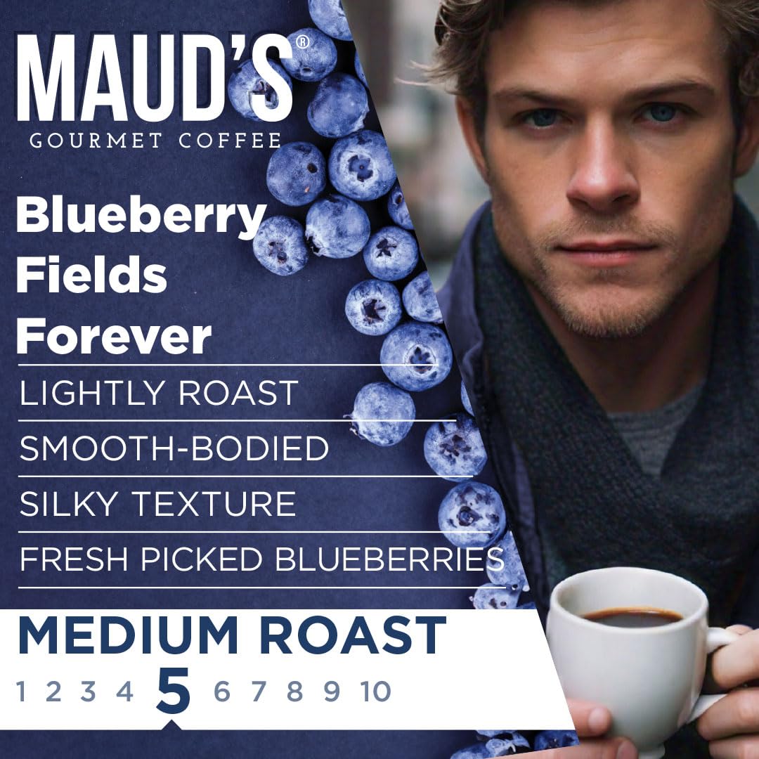 Maud's medium roast pods being dispensed to show easy brewing.