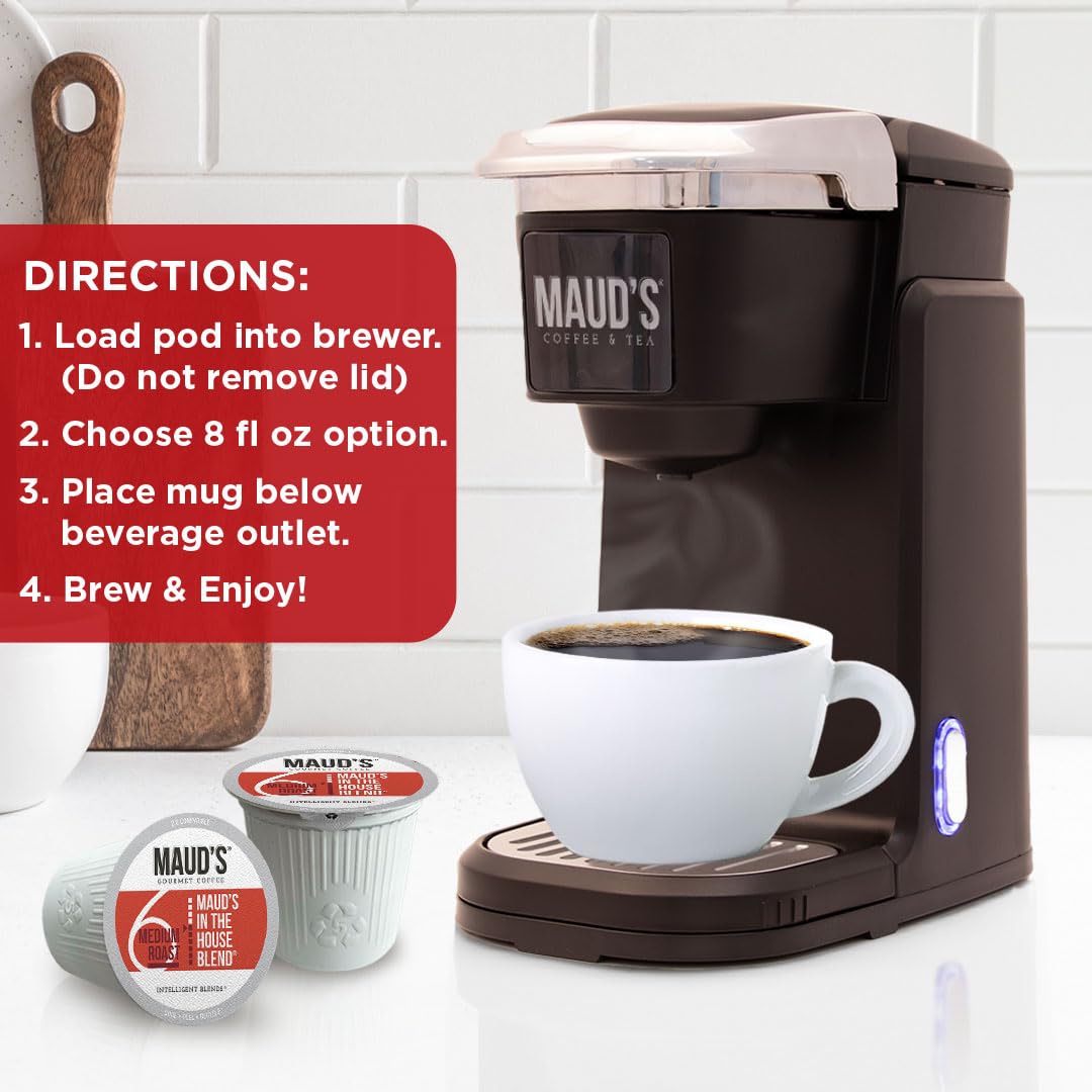 Maud's morning ritual cup ready in minutes.