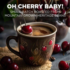 Maud's Oh Cherry Baby pod close-up highlights fruity aroma.