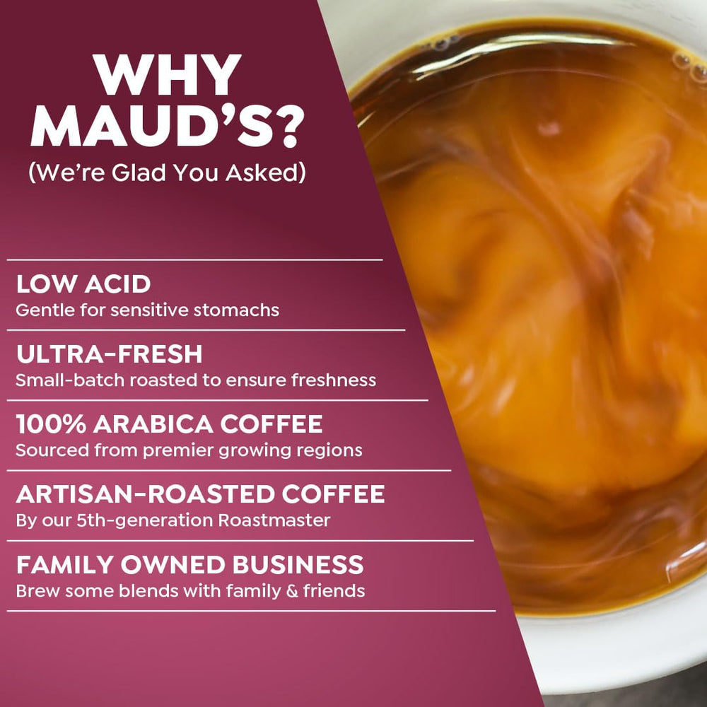 Maud's Organic Honduran pod close-up shows sustainable sourcing and bright aroma.