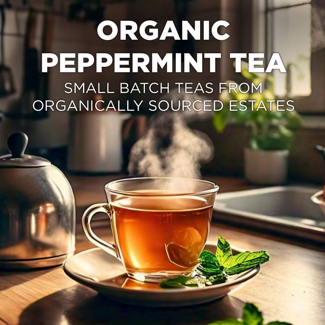Maud's Peppermint Tea Pods closeup shows fragrant leaves and aroma