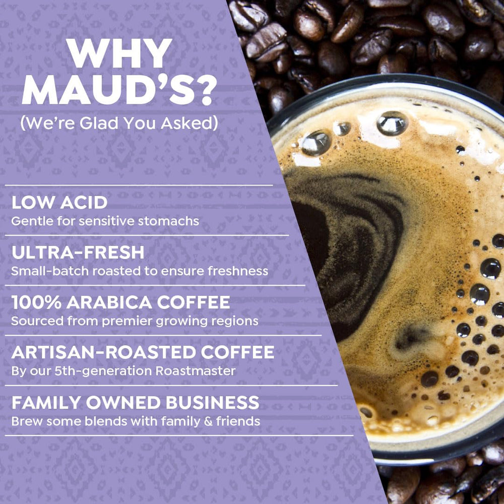 MAUD'S Organic Sumatra Dark Roast pods offer a full-bodied, earthy cup.