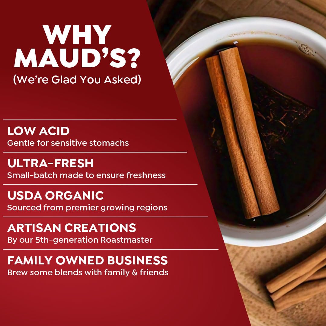Maud's Organic Tea Pods recyclable lid supports simple disposal.