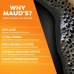 Maud's single-serve pods are compatible with most Keurig-style coffee makers.