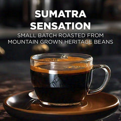 Maud's Sumatra Sensation pod packaging highlights eco-friendly materials.