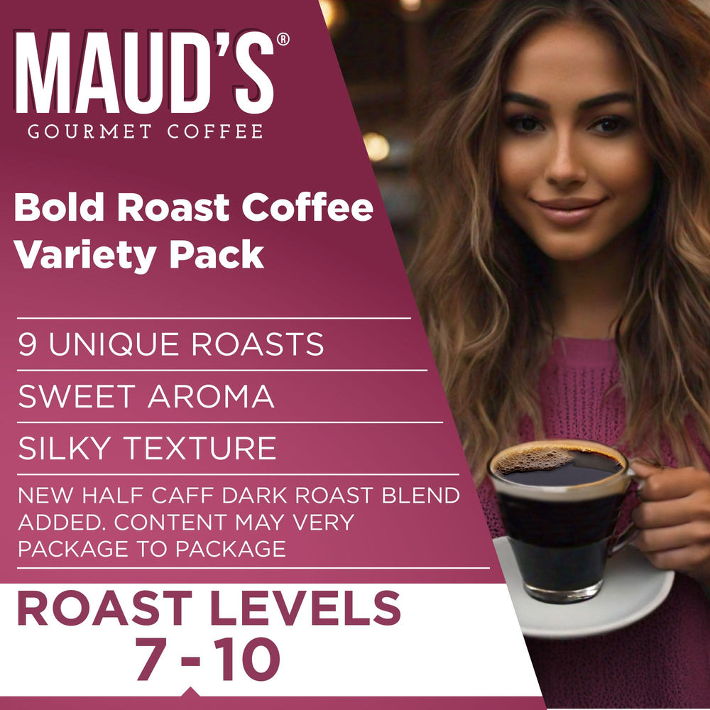 Maud's Tall Dark Handsome blend pod highlights bold flavor profile.