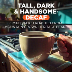 Maud's Tall Dark Handsome cup highlights deep aroma for a satisfying cup.