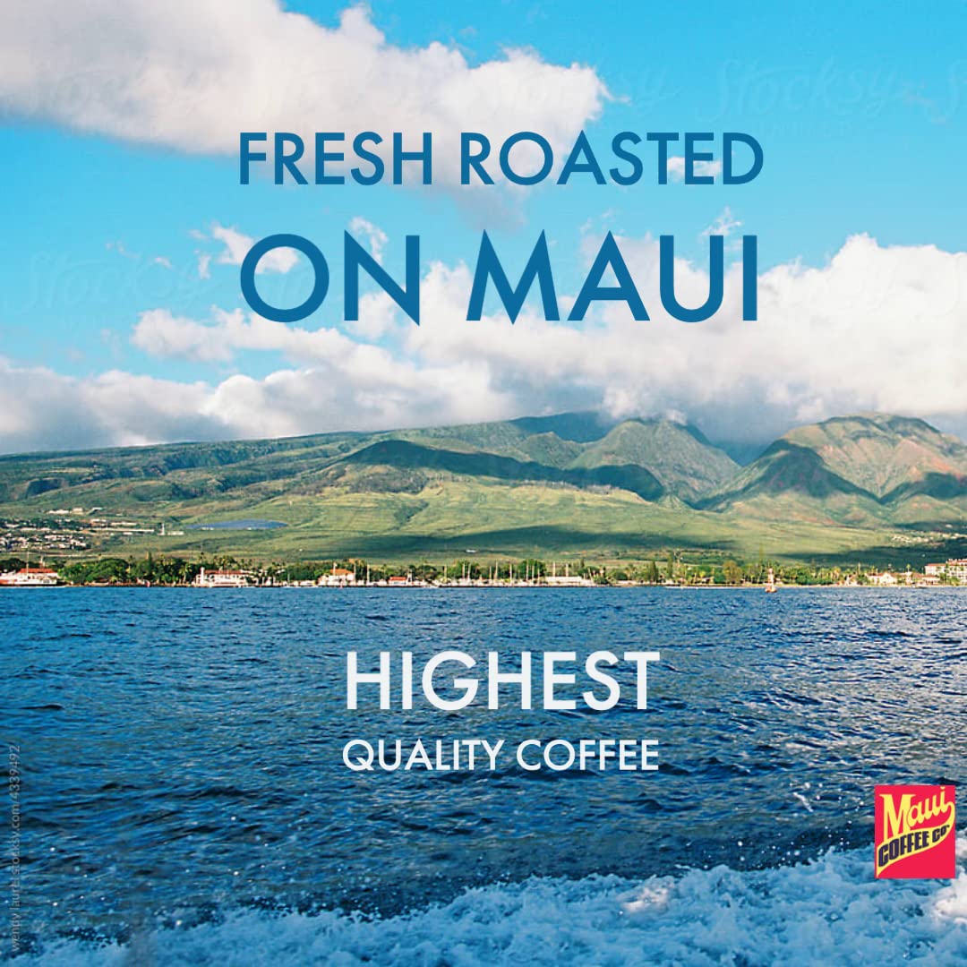 Maui Coffee Co. bean closeup reveals quality beans and rich aroma for pour-over