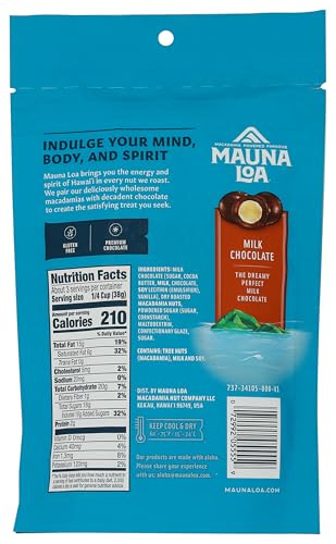 Mauna Loa milk chocolate macadamias close-up showing creamy coating and crunch