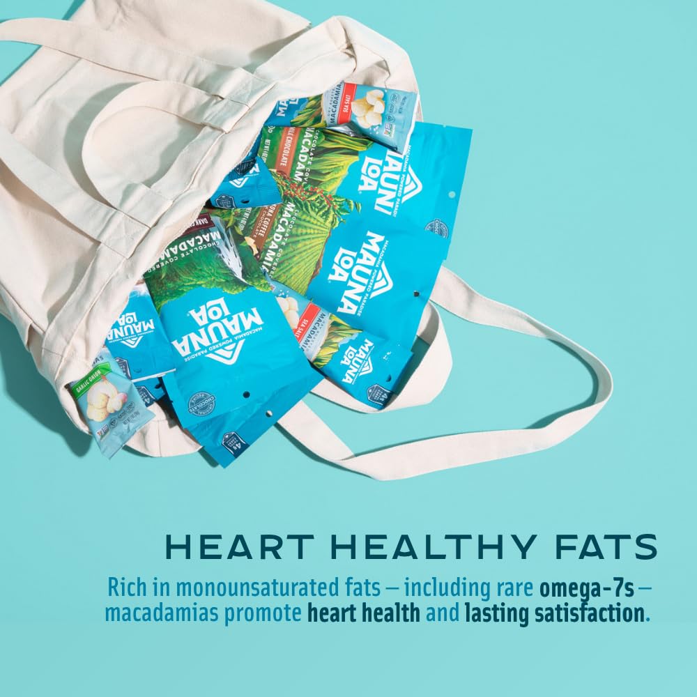 Mauna Loa resealable bag closeup shows fresher taste and convenient on-the-go snacking.