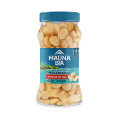 Mauna Loa Sea Salt Roasted Macadamias in a jar for convenient, shareable snacking.