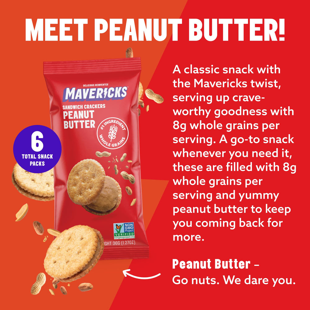 MAVERICKS hand holding crackers showcases a quick, satisfying bite.