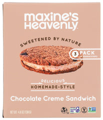 Maxine's Heavenly chocolate creme sandwich cookie close-up highlighting creamy filling for a quick indulgence