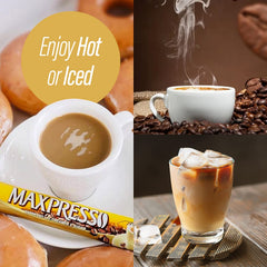 Maxpresso 3in1 sticks demonstrate quick, flavorful coffee for a fast, satisfying break anywhere.