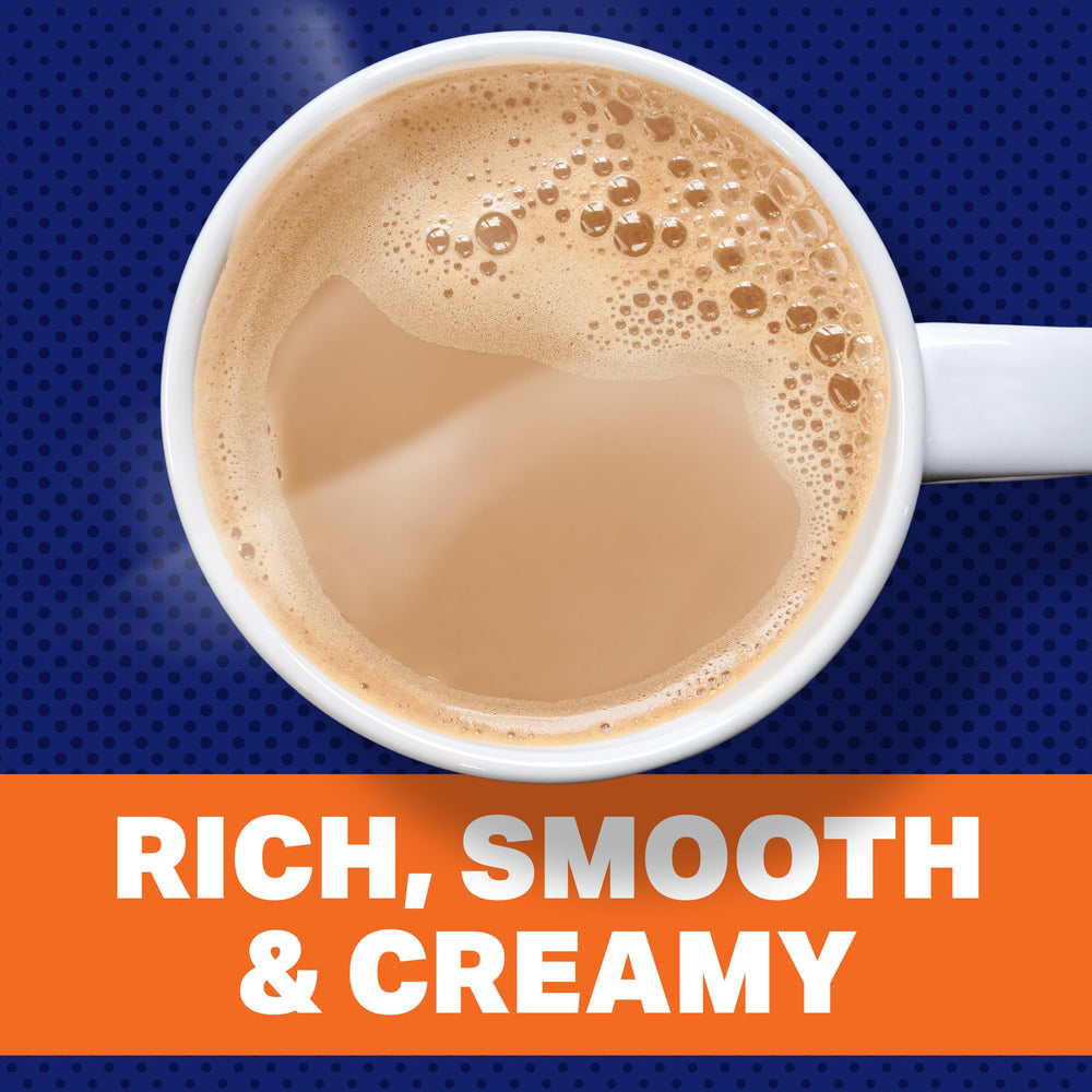 Aromatic steam rises from a Maxwell House cup with creamy vanilla notes.
