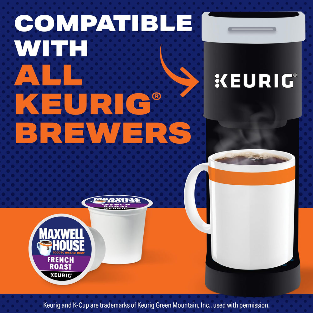 Bold Maxwell House French Roast delivers a full-bodied profile.