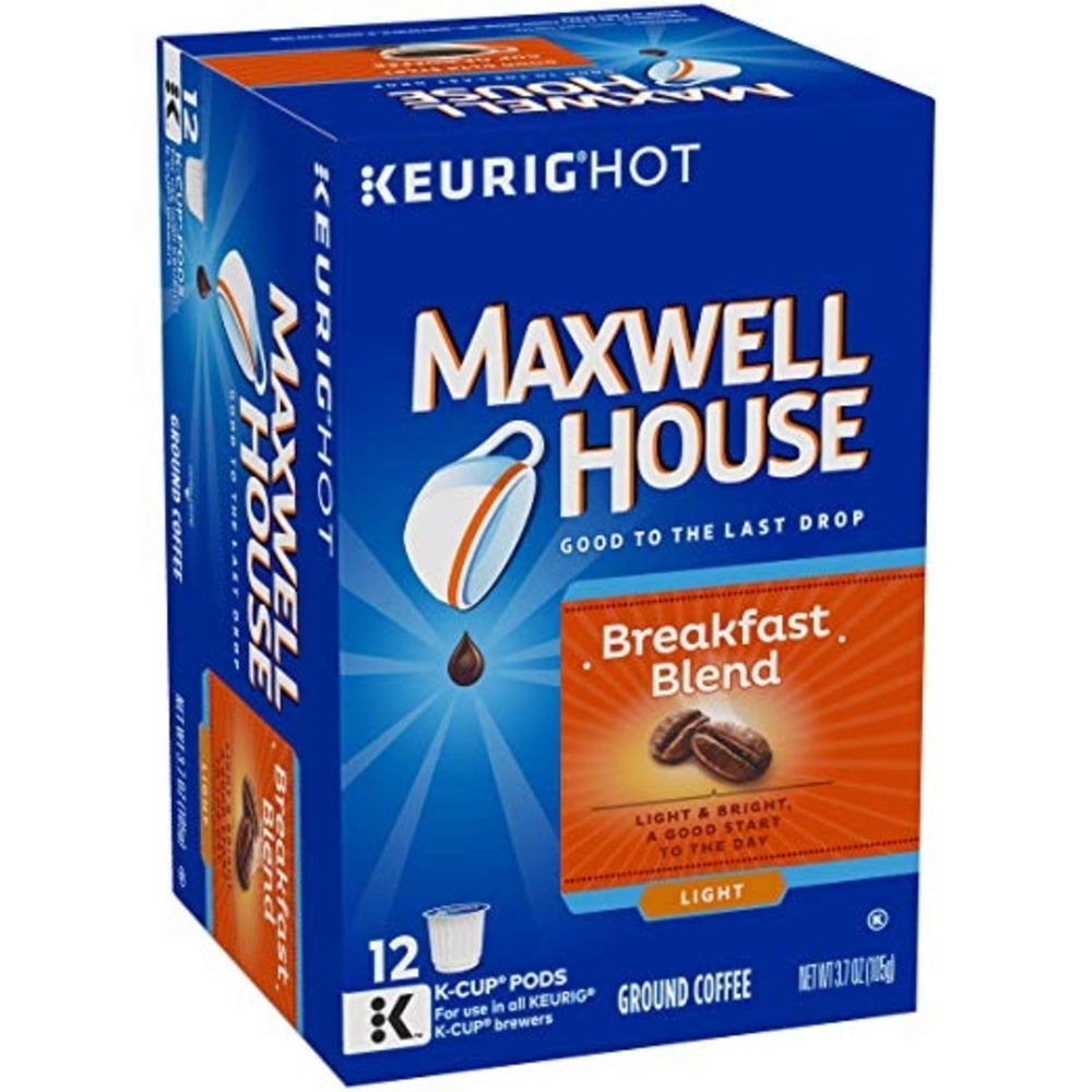 MAXWELL HOUSE Breakfast Blend K-Cups close-up, rich aroma ready to brew.