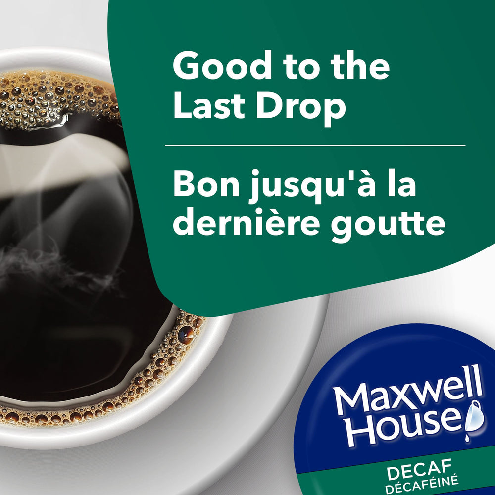 Two cups with Maxwell House Decaf T-Discs ready to brew