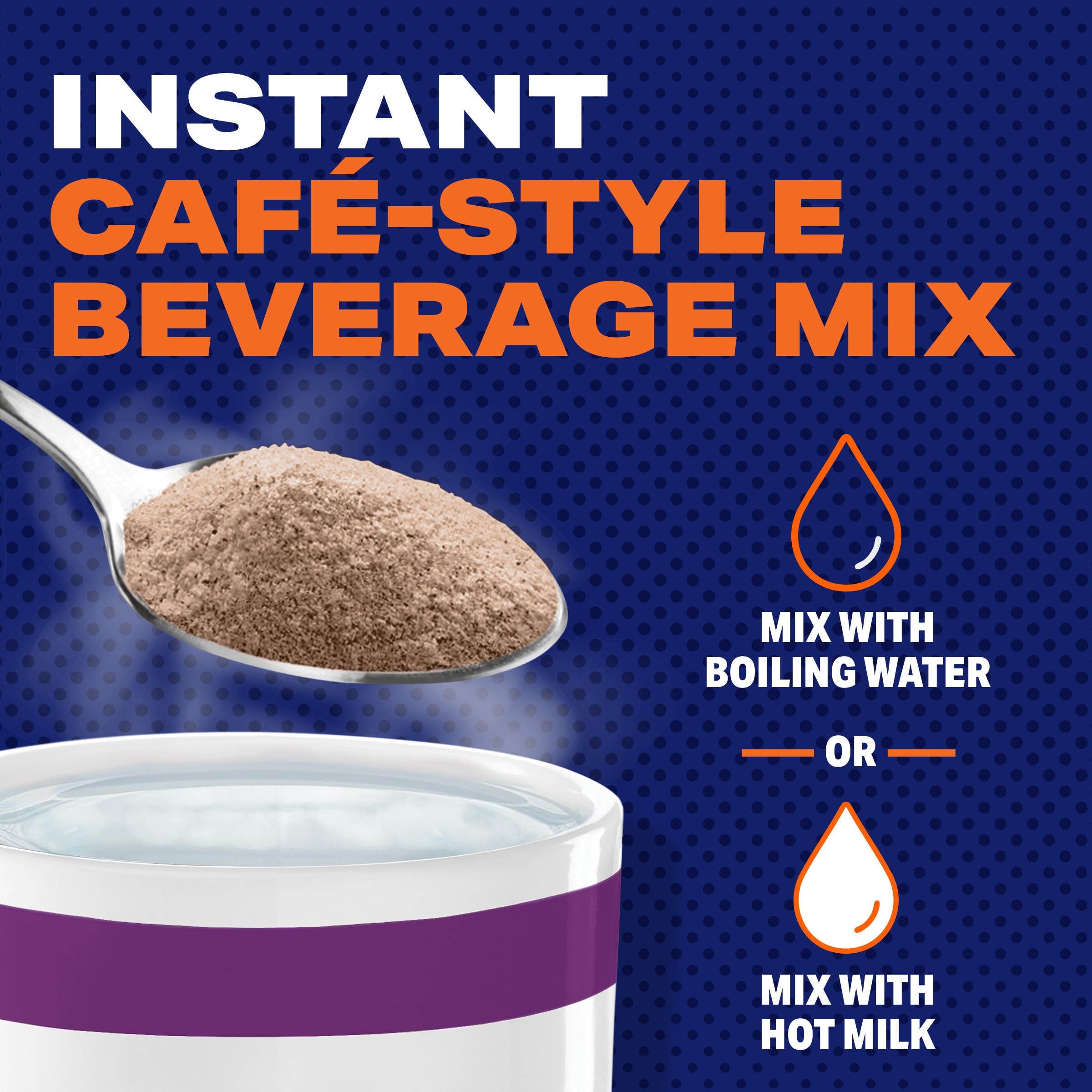 Maxwell House Cafe Francais iced coffee in glass, refreshing pick-me-up