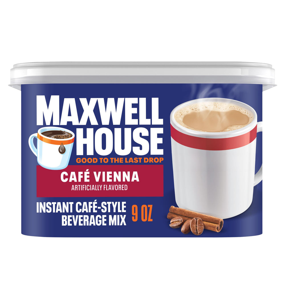 MAXWELL HOUSE Cafe Vienna canister front view for quick at-home brewing