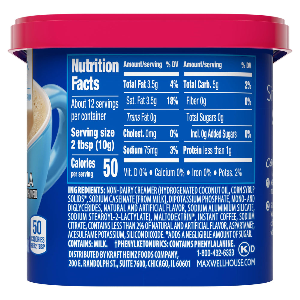 MAXWELL HOUSE canister on shelf for grab-and-go coffee
