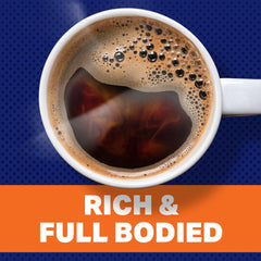 MAXWELL HOUSE Dark Silk canister top view emphasizes full-bodied flavor potential.