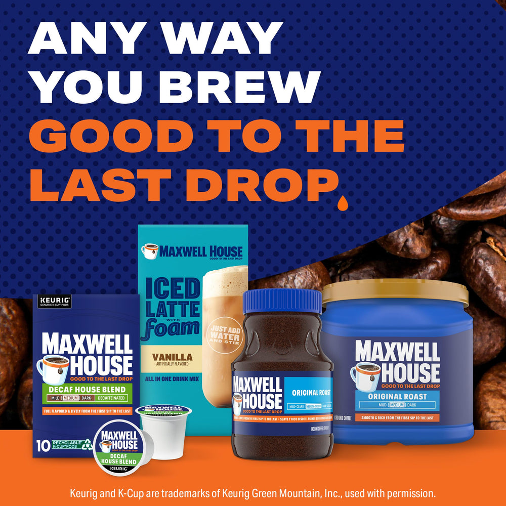 Maxwell House Decaf House Blend brew setup for easy mornings