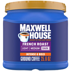 Maxwell House French Roast canister showing bold aroma for everyday rituals.