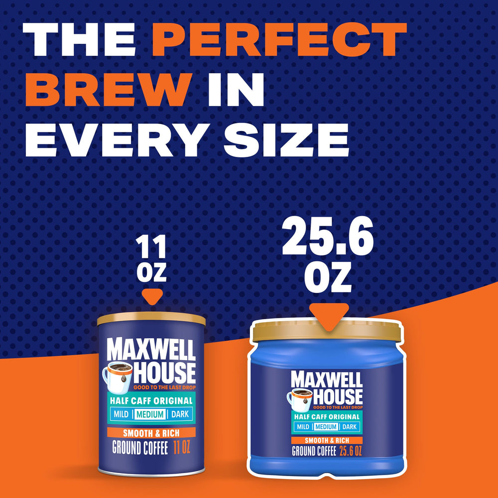 Maxwell House Half Caff USA-roasted can highlights heritage since 1892