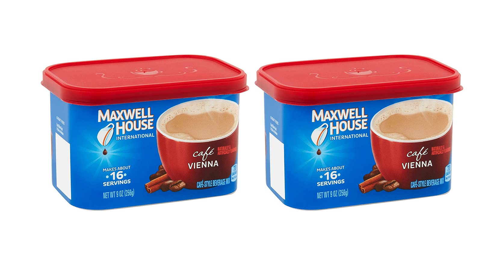 Maxwell House International Cafe Vienna 2-pack front view for quick café-style drinks at home.