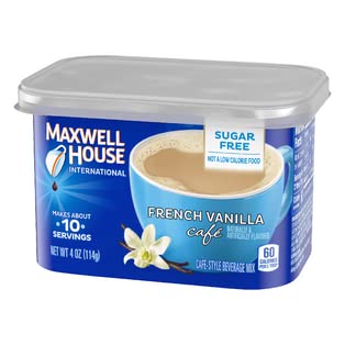 Maxwell House International French Vanilla Sugar Free hot coffee with vanilla finish
