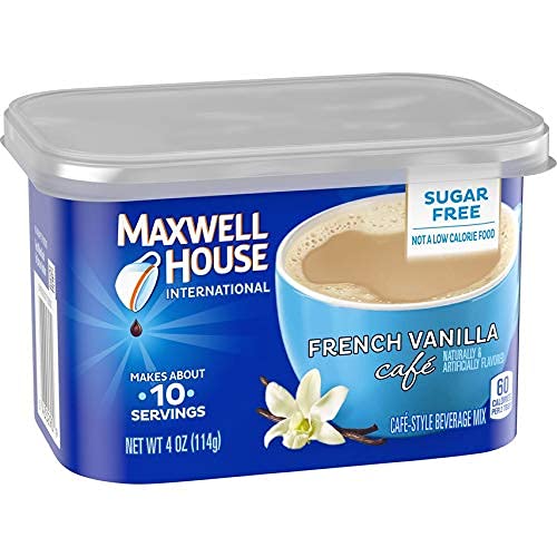 Maxwell House sugar-free French Vanilla coffee pack ready for easy prep