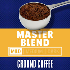MAXWELL HOUSE Master Blend Light Roast brewed coffee in a pot