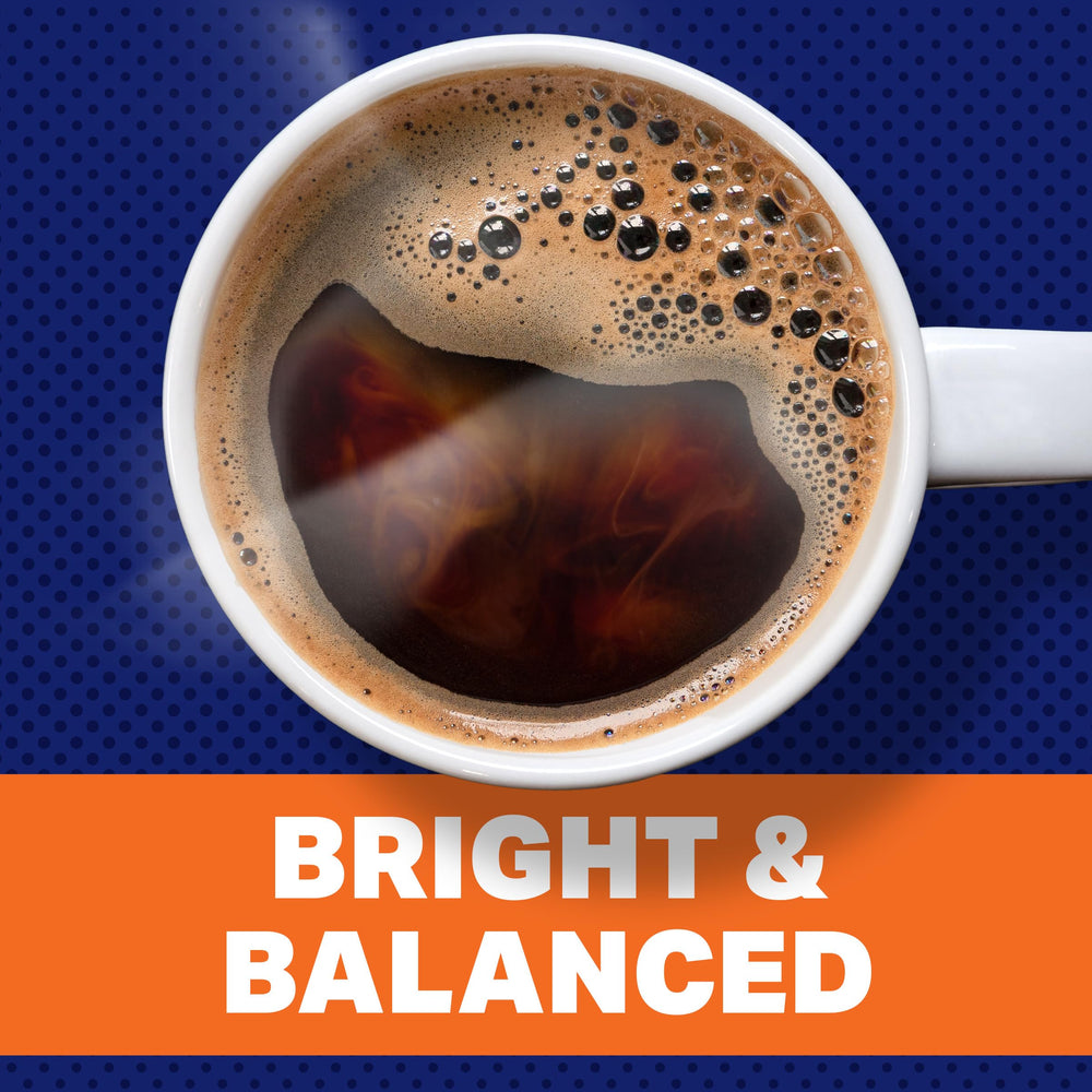 MAXWELL HOUSE Master Blend Light Roast steaming cup with a mellow aroma
