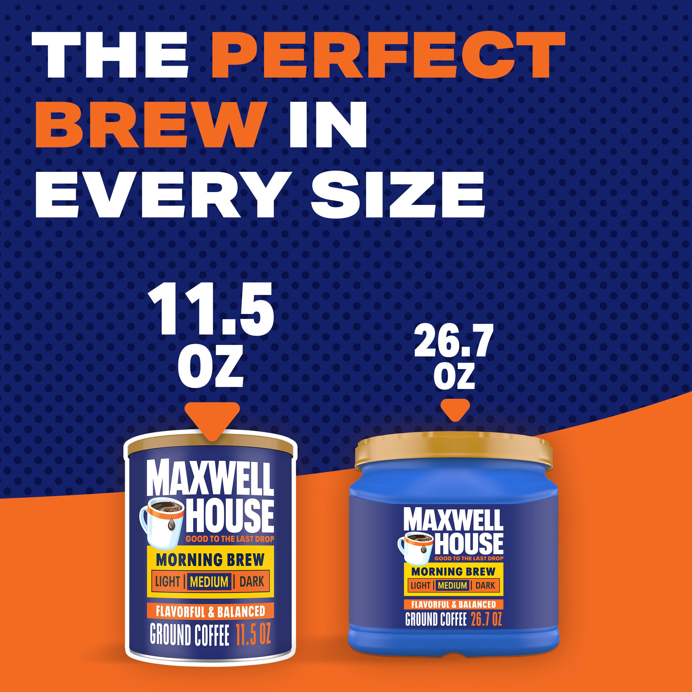 Re-sealable Maxwell House Morning Boost canister locks in freshness