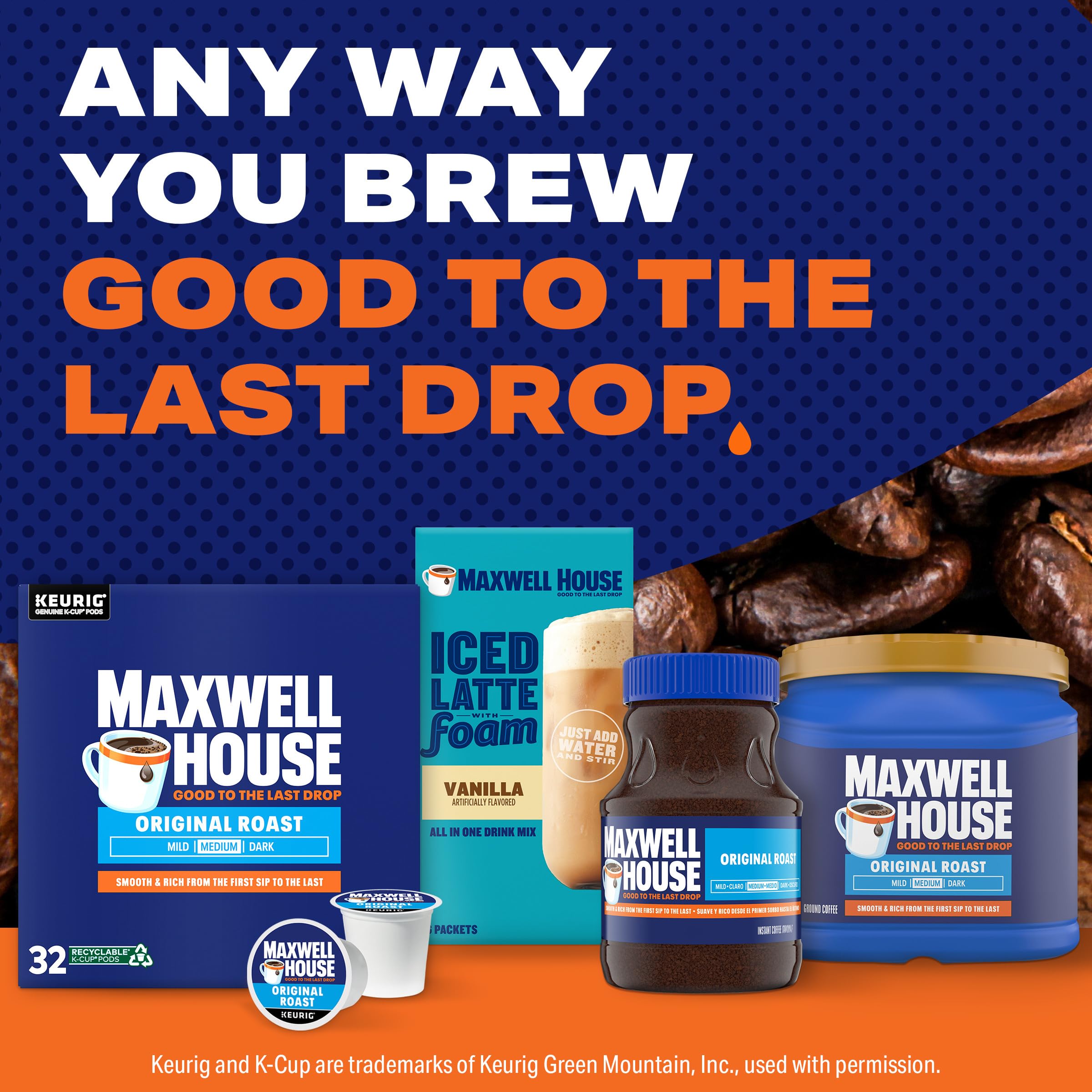 MAXWELL HOUSE morning routine scene with a ready-to-brew single-serve cup.