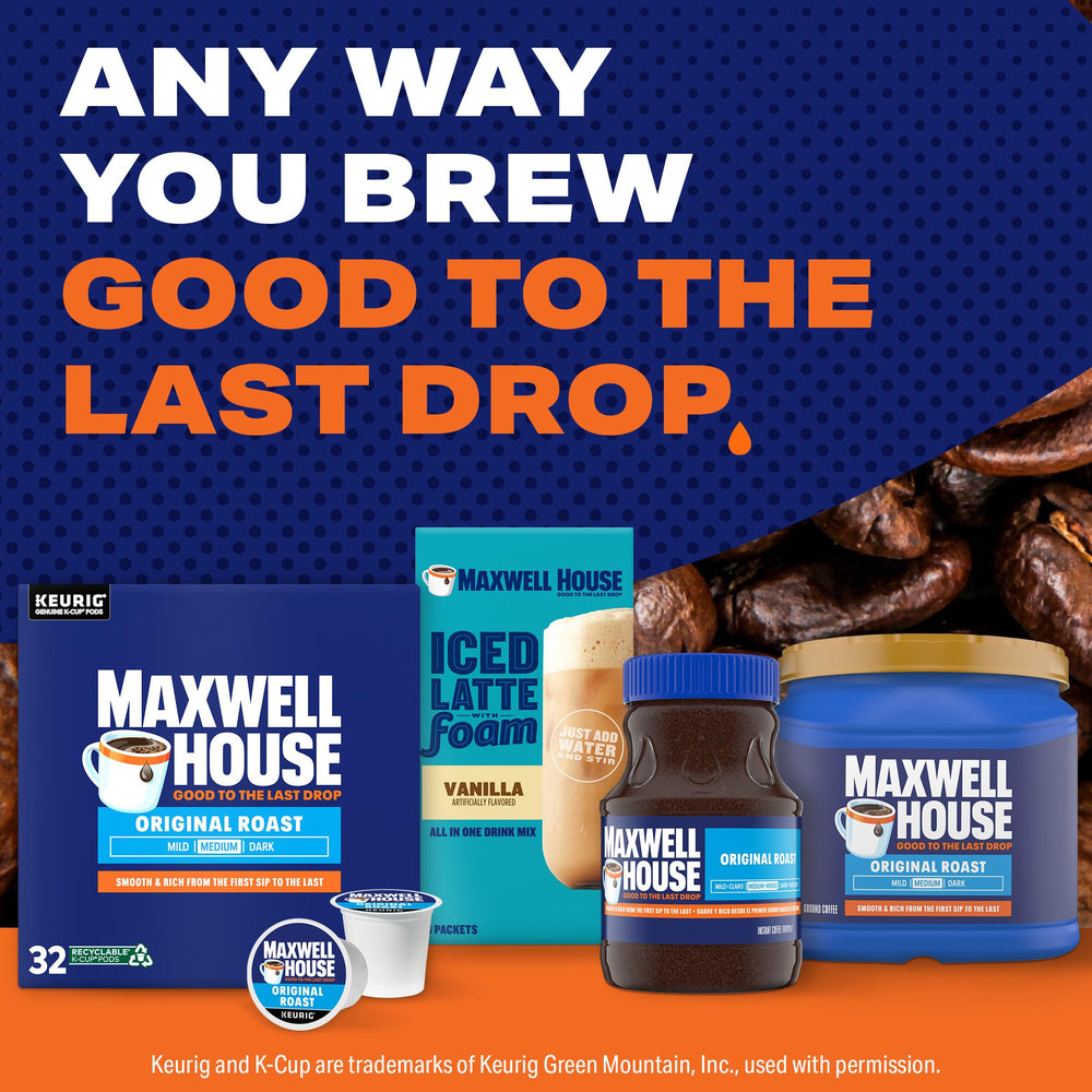 MAXWELL HOUSE morning routine scene with a ready-to-brew single-serve cup.