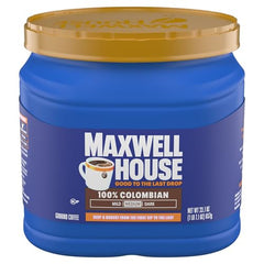 Maxwell House roasted coffee beans closeup for fresh flavor.