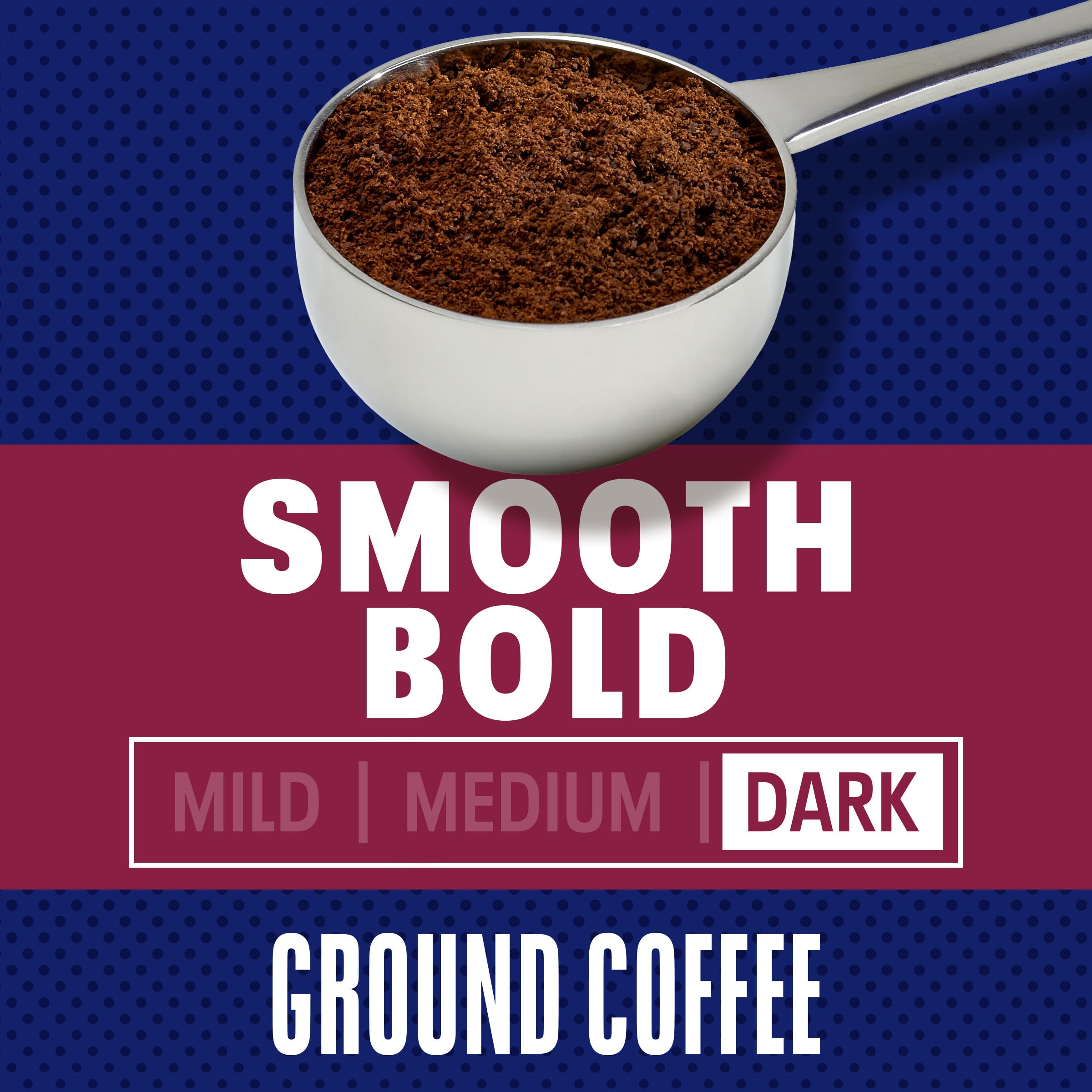 Steaming cup of Maxwell House Smooth Bold Dark Roast for a bold morning.