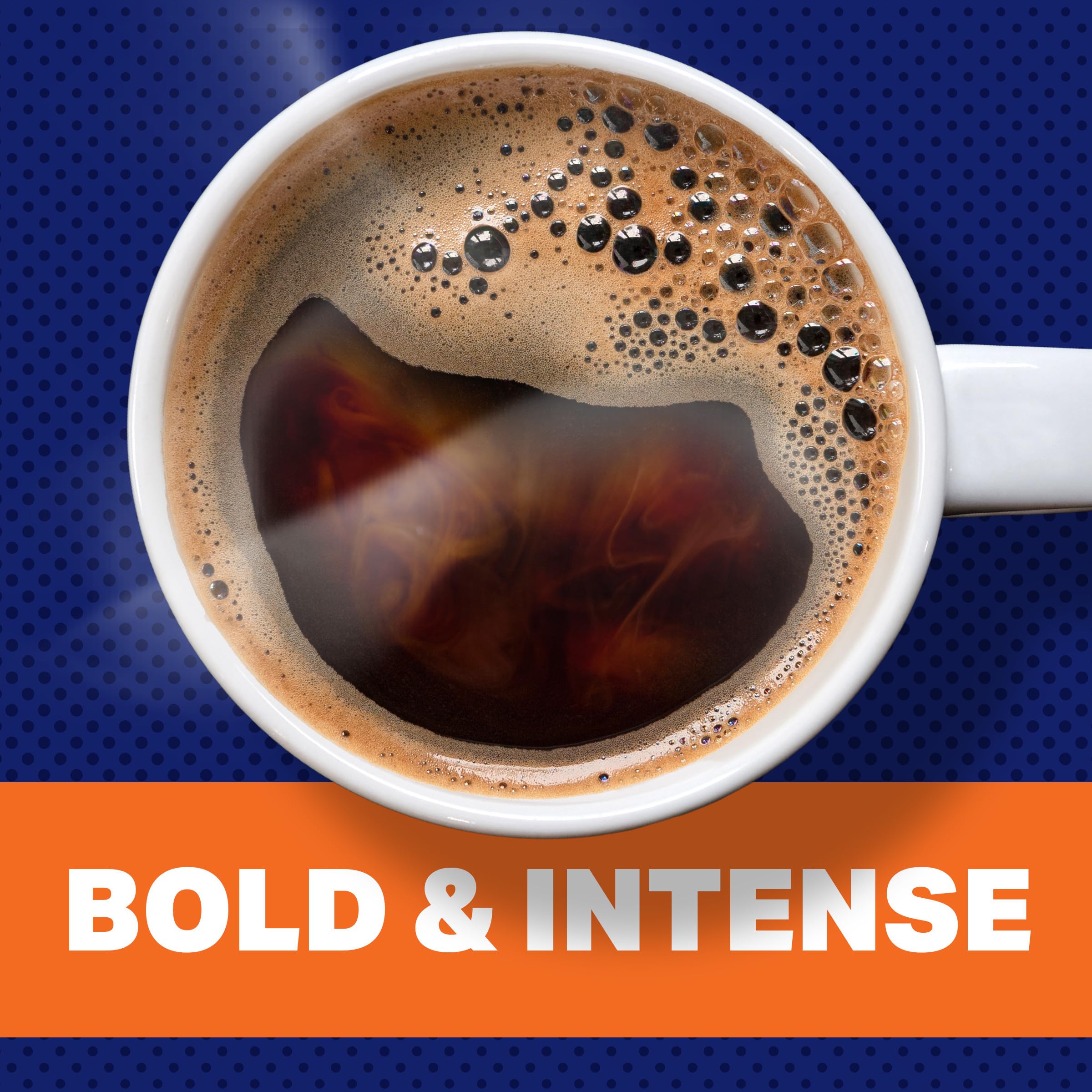 Canister displays USA roasted label for Maxwell House Smooth Bold Dark Roast.