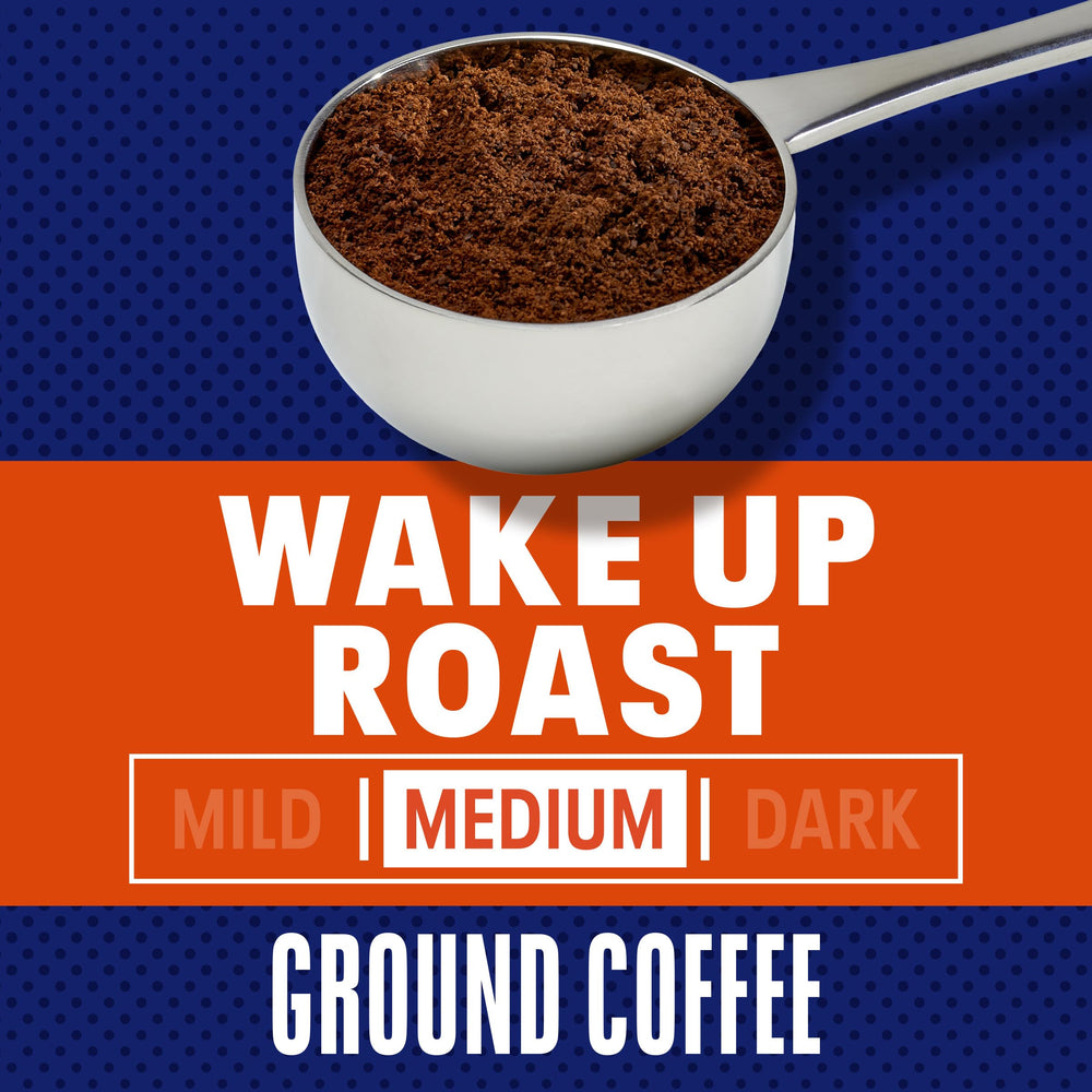 Steaming cup of Maxwell House Wake Up Roast ready for a bright morning.