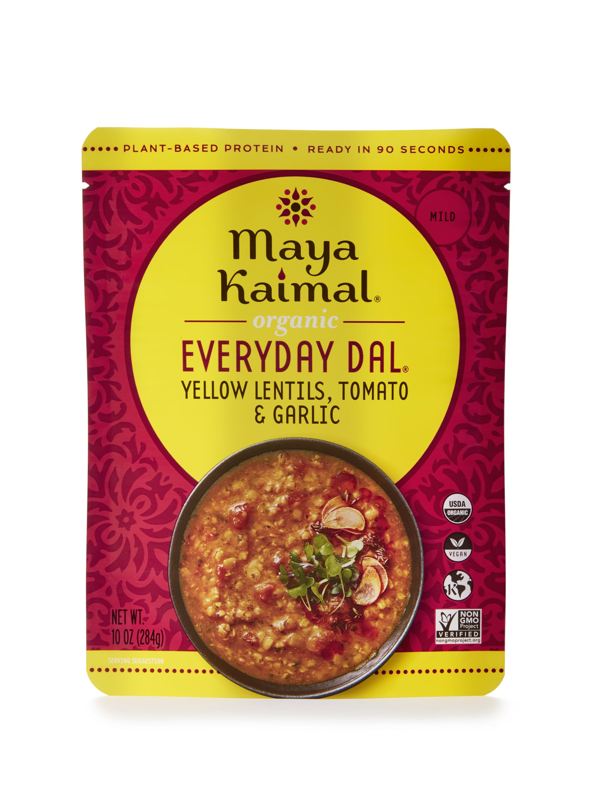 Maya Kaimal dal packaging shows a quick weeknight meal option
