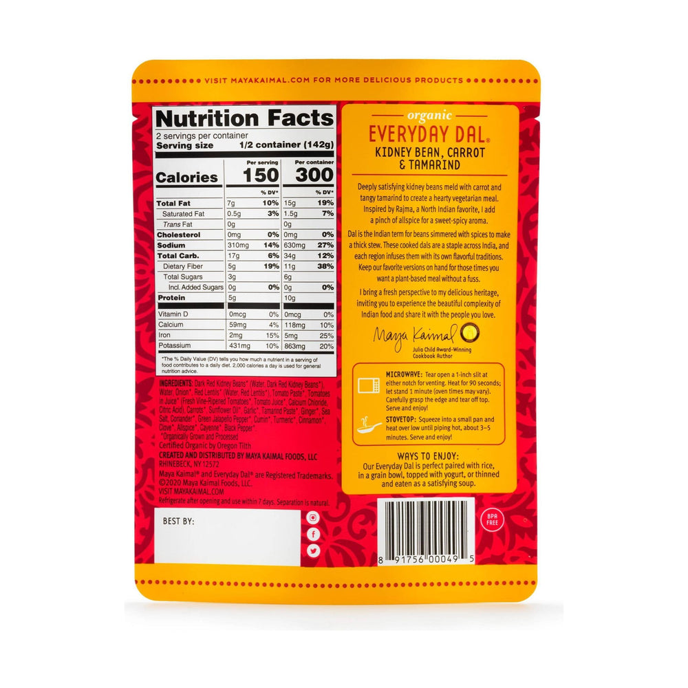 Maya Kaimal Everyday Dal Kdny Bone packshot showcases premium pantry staple for easy dinners